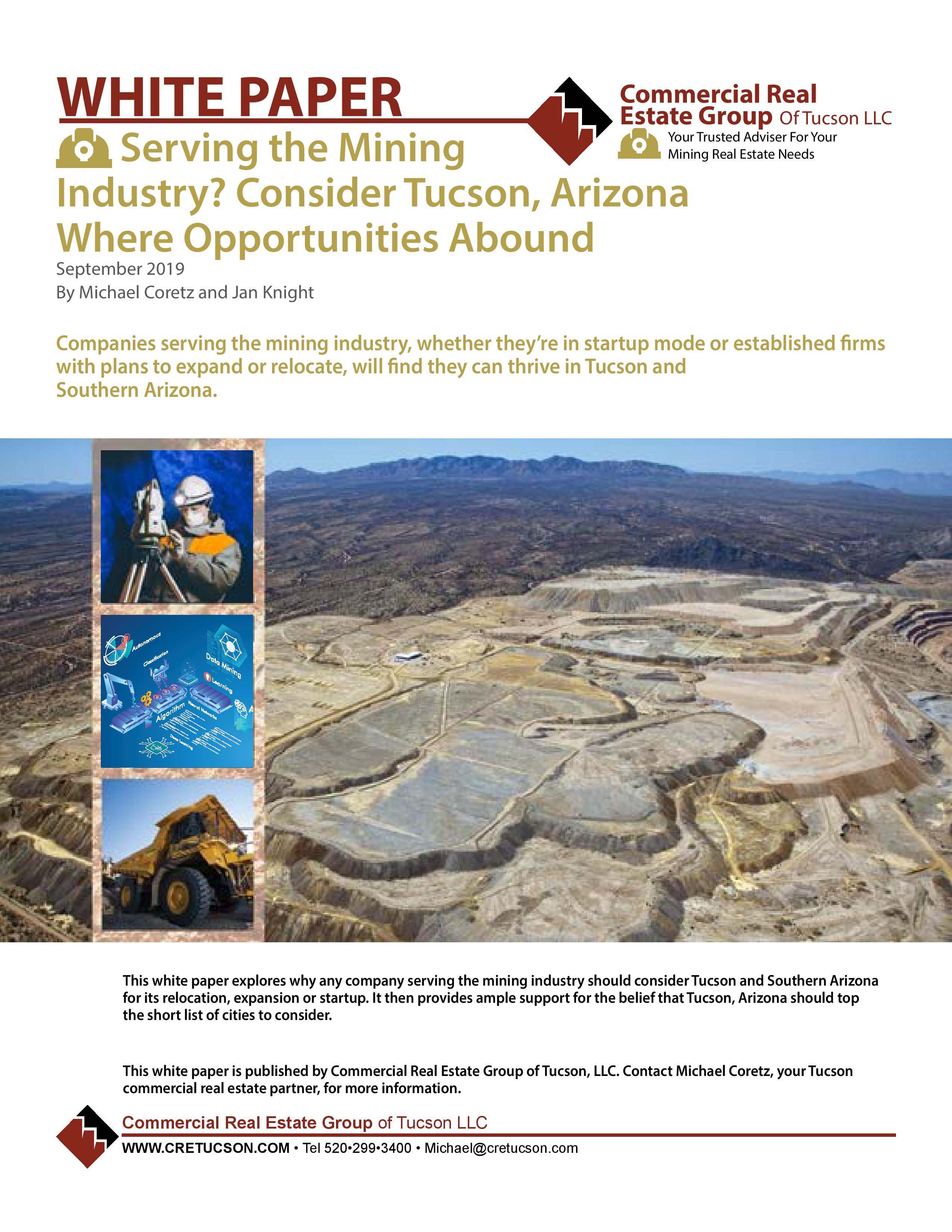 Front page of Tucson mining white paper