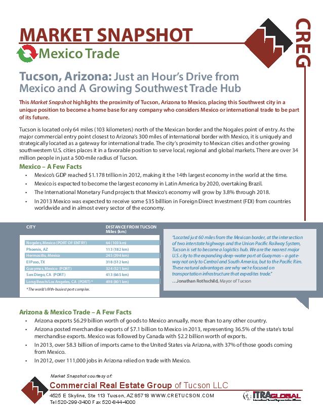 2014 Mexican Trade Logistics Industrial Market Snapshot - Commercial Real Estate Group of Tucson Arizona (IMG)