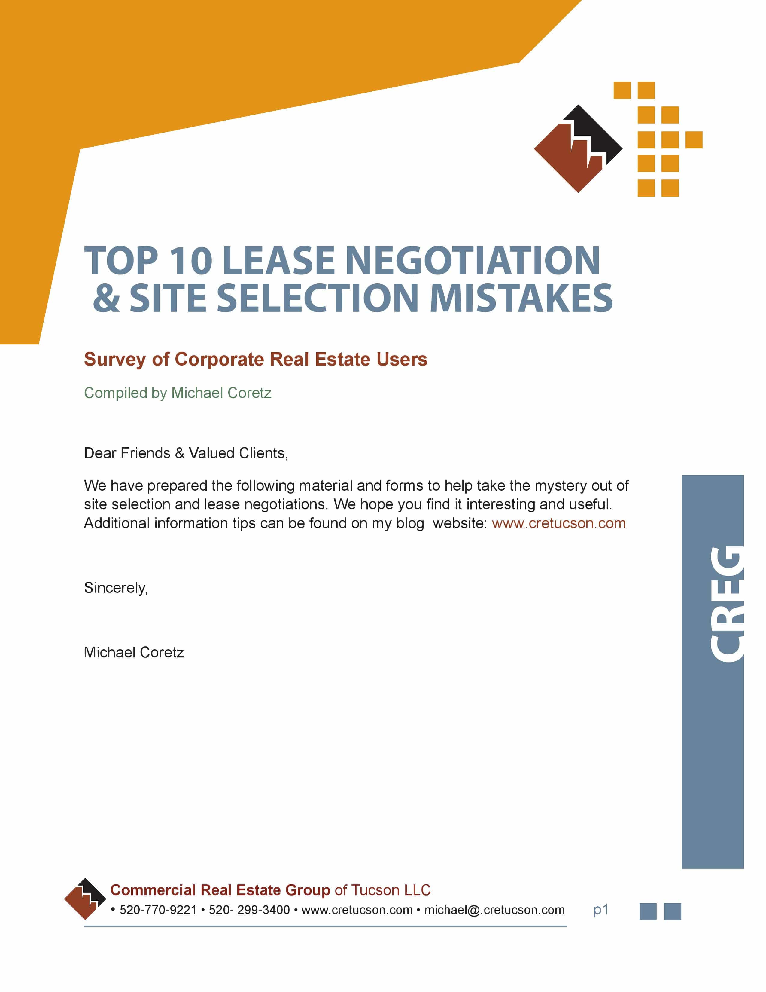 Top 10 Lease Negotiaion and Site Selection Mistakes