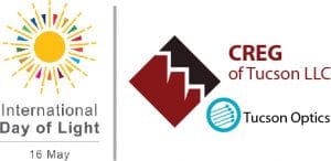 Logos for International Day of Light and Tucson Optics at Commercial Real Estate Group of Tucson 